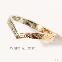 2mm Kohola Whale Tail _Two Tone Ring [14K Gold]  White & Rose