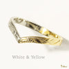 2mm Kohola Whale Tail _Two Tone Ring [14K Gold]  White & Yellow