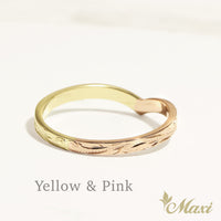 2mm Kohola Whale Tail Two Tone Ring [14K Gold] 