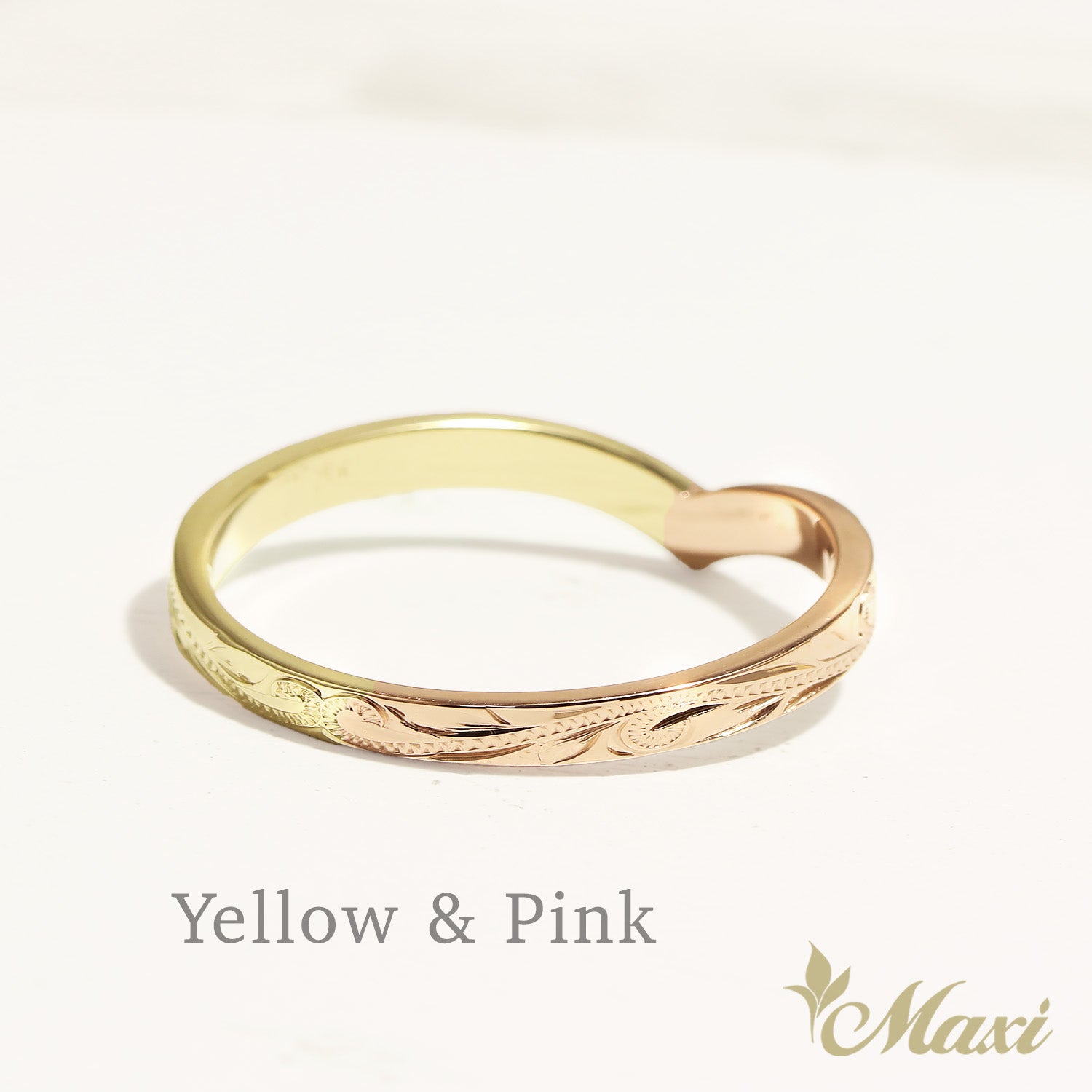 2mm Kohola Whale Tail Two Tone Ring [14K Gold] 
