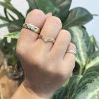 3mm Kohola Whale Tail Two Tone Ring [14K Gold] 