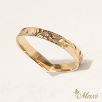 3mm Cough Whale Tail Ring [14K/18K Gold]