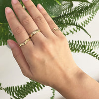 3mm Kohola Whale Tail Ring-Hawaiian Maile Pattern-Cutout-Two tone [14K Gold] 