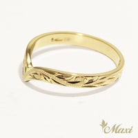 3mm Cough Whale Tail Ring [14K/18K Gold]