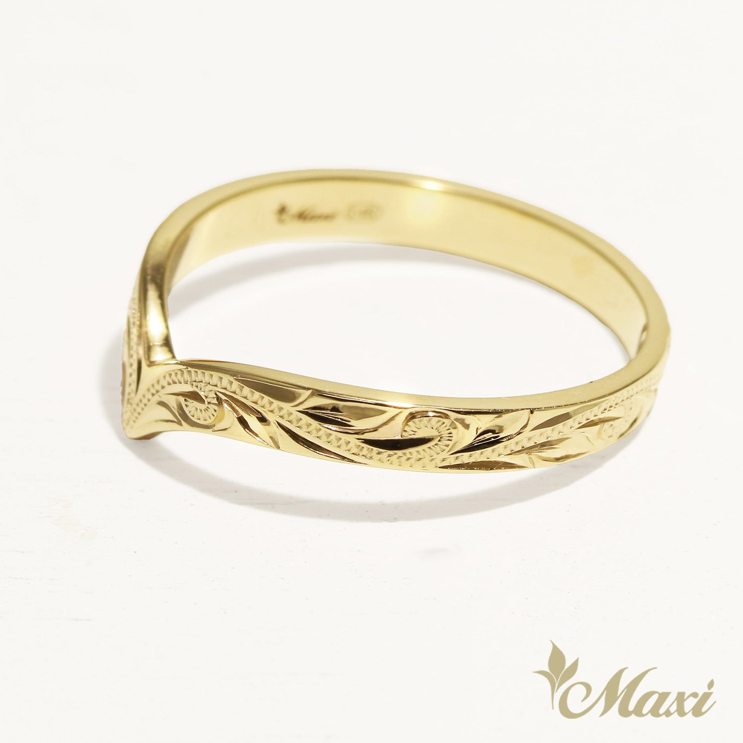 3mm Cough Whale Tail Ring [14K/18K Gold]