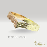 3mm Kohola Whale Tail Two Tone Ring [14K Gold] 