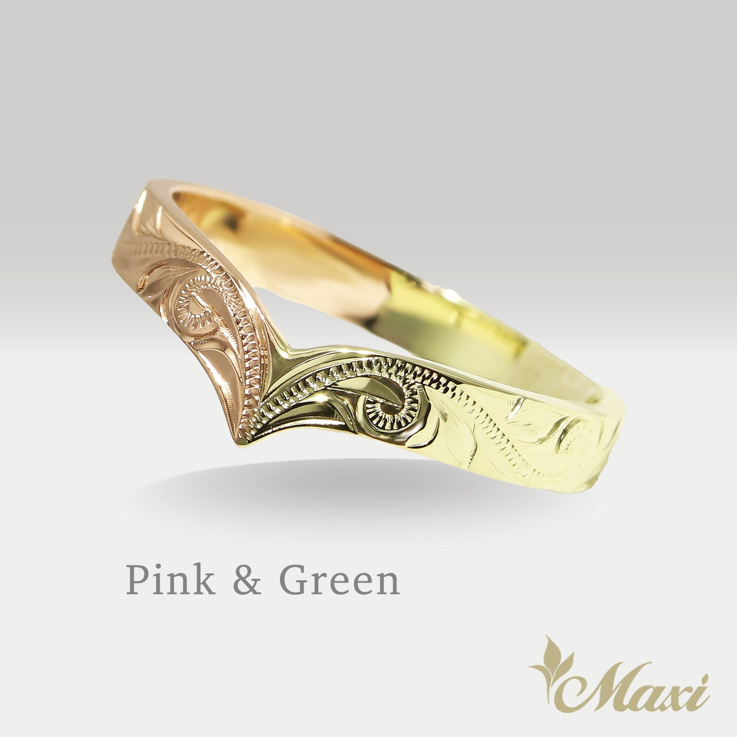 3mm Kohola Whale Tail Two Tone Ring [14K Gold] 