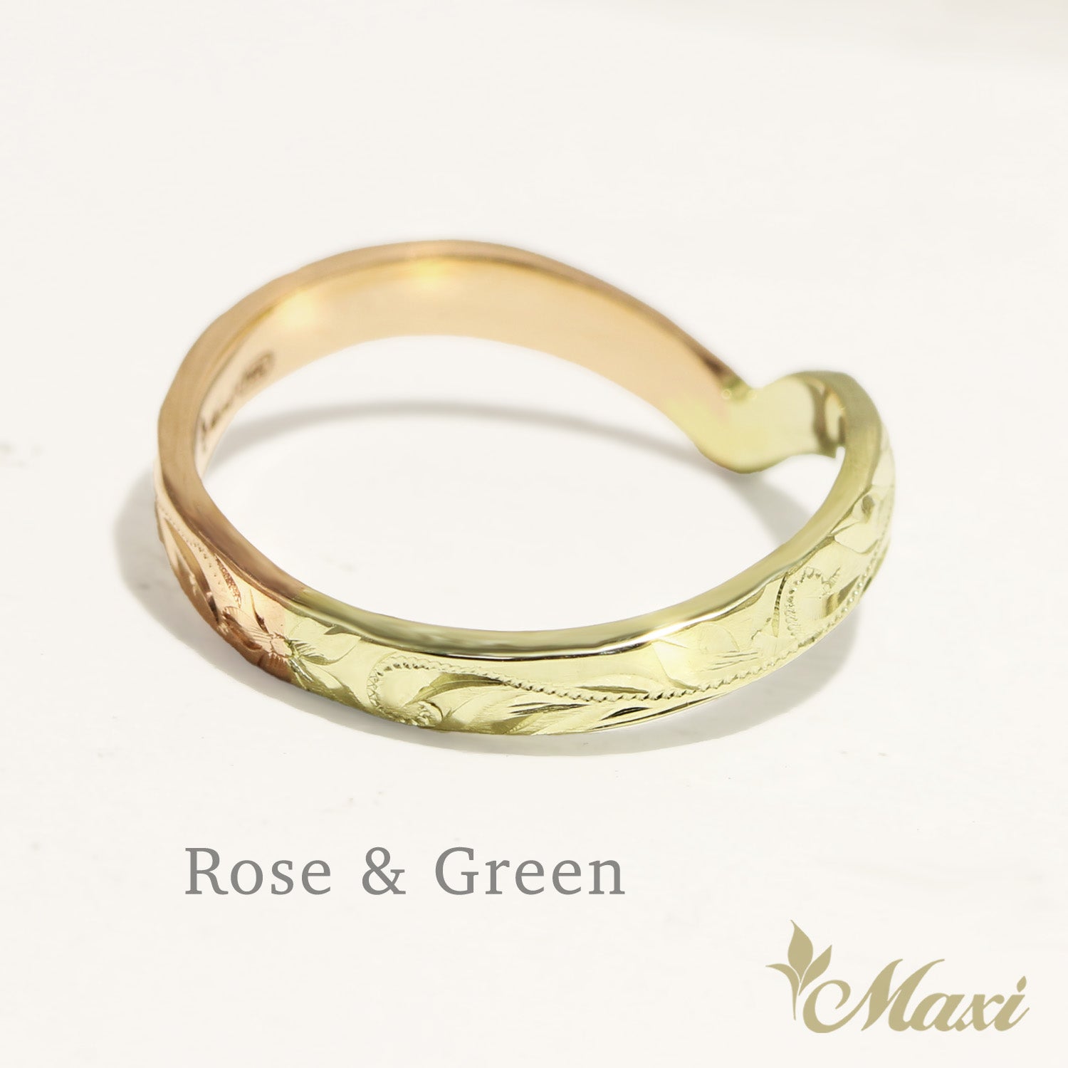 3mm Kohola Whale Tail Two Tone Ring [14K Gold] 