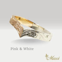 3mm Kohola Whale Tail Two Tone Ring [14K Gold] 