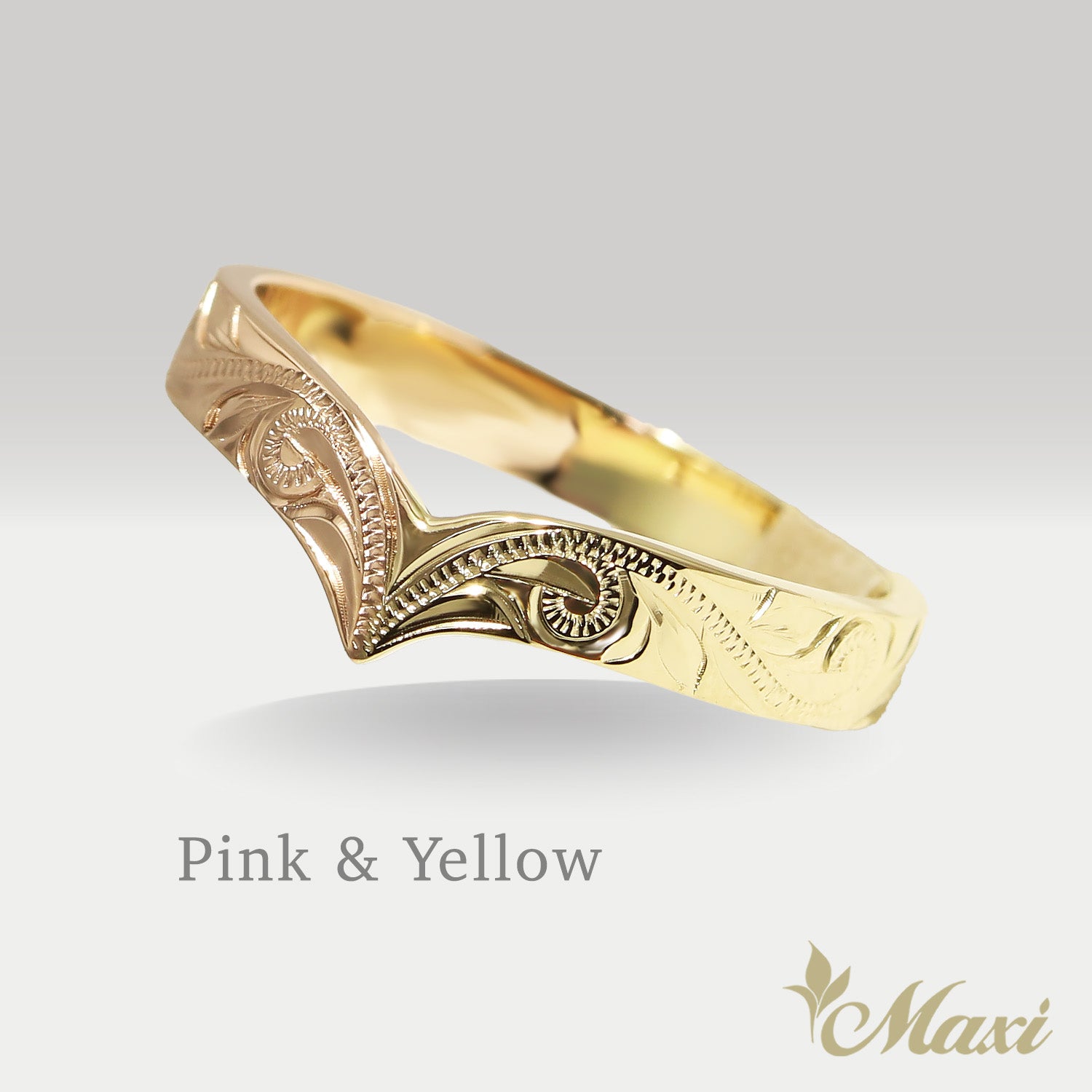 3mm Kohola Whale Tail Two Tone Ring [14K Gold] 