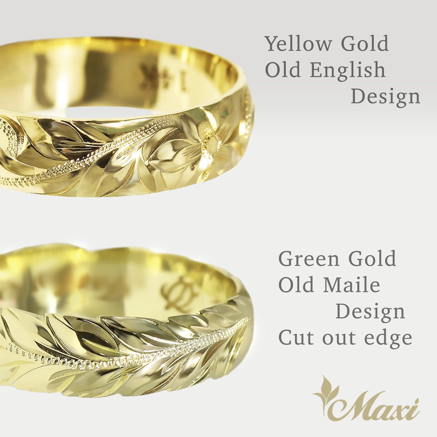 [14K/18K Gold/Platinum] 5mm Custom Hawaiian Ring (TRD/R_5mm)