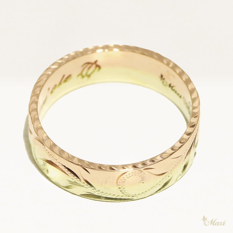 6mm Rainbow Ring_Two Tone_Flat Shape [14K Gold]