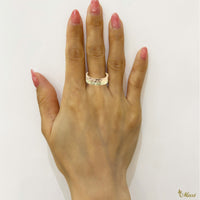 6mm Rainbow Ring_Two Tone_Flat Shape [14K Gold]