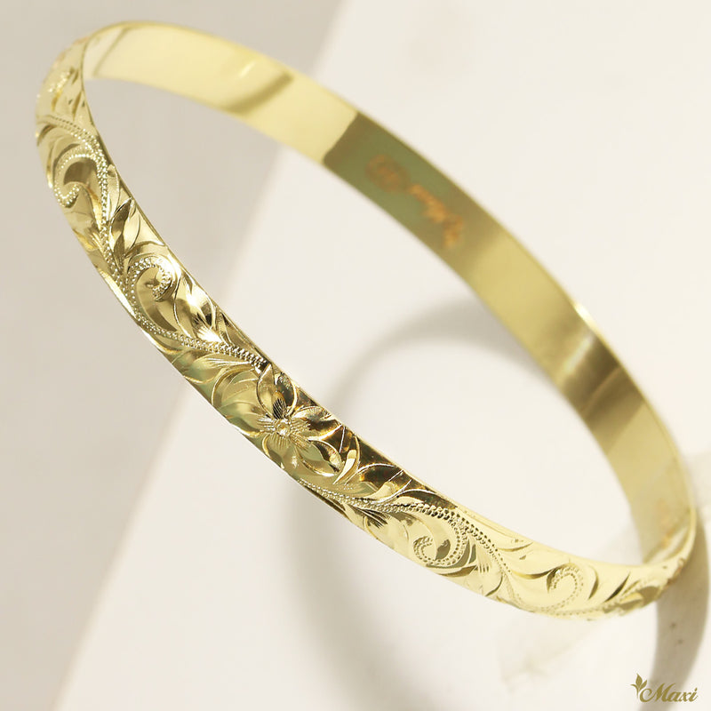 [14K Gold] Custom 6mm Closed Bangle Bracelet *Made-to-order*