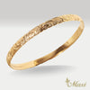 6mm Closed Bangle Bracelet_Scroll & Honu　[14K/18K/Platinum Gold]