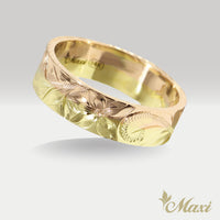 6mm Rainbow Ring_Two Tone_Flat Shape [14K Gold] 