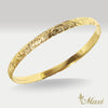 6mm Closed Bangle Bracelet_Scroll & Honu　[14K/18K/Platinum Gold]