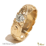 [14K/18K Gold] 0.4ct Diamond 6mm Ring - Fashion/ Engagement (R0136+Dia)