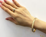 [14K Gold] 6mm Anuenue Rainbow Tricolor Open Bangle Bracelet/ Flat *Made to order*　