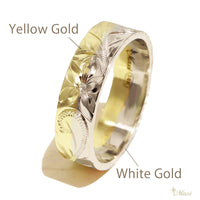 6mm Rainbow Ring_Two Tone_Flat Shape [14K Gold]