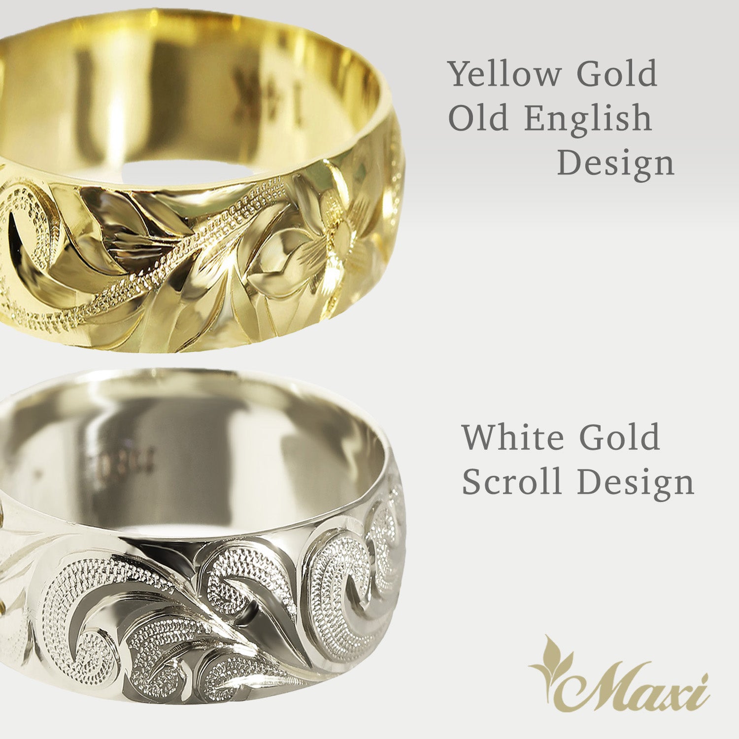 [14K/18K Gold/Platinum] 8mm Custom Hawaiian Ring (TRD/R_8mm)