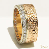 9mm Eternity Diamond Honu Ring [14K Gold]