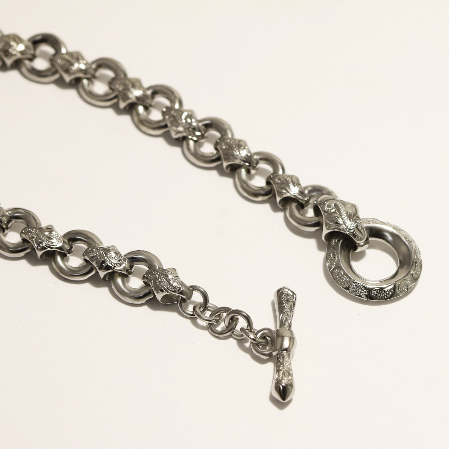 Maile Chain Links Bracelet [Black Chrome Silver 925]
