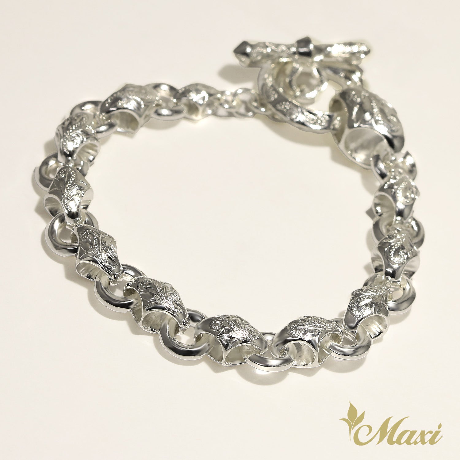 Maile Chain Bracelet [Black Chrome Silver 925]