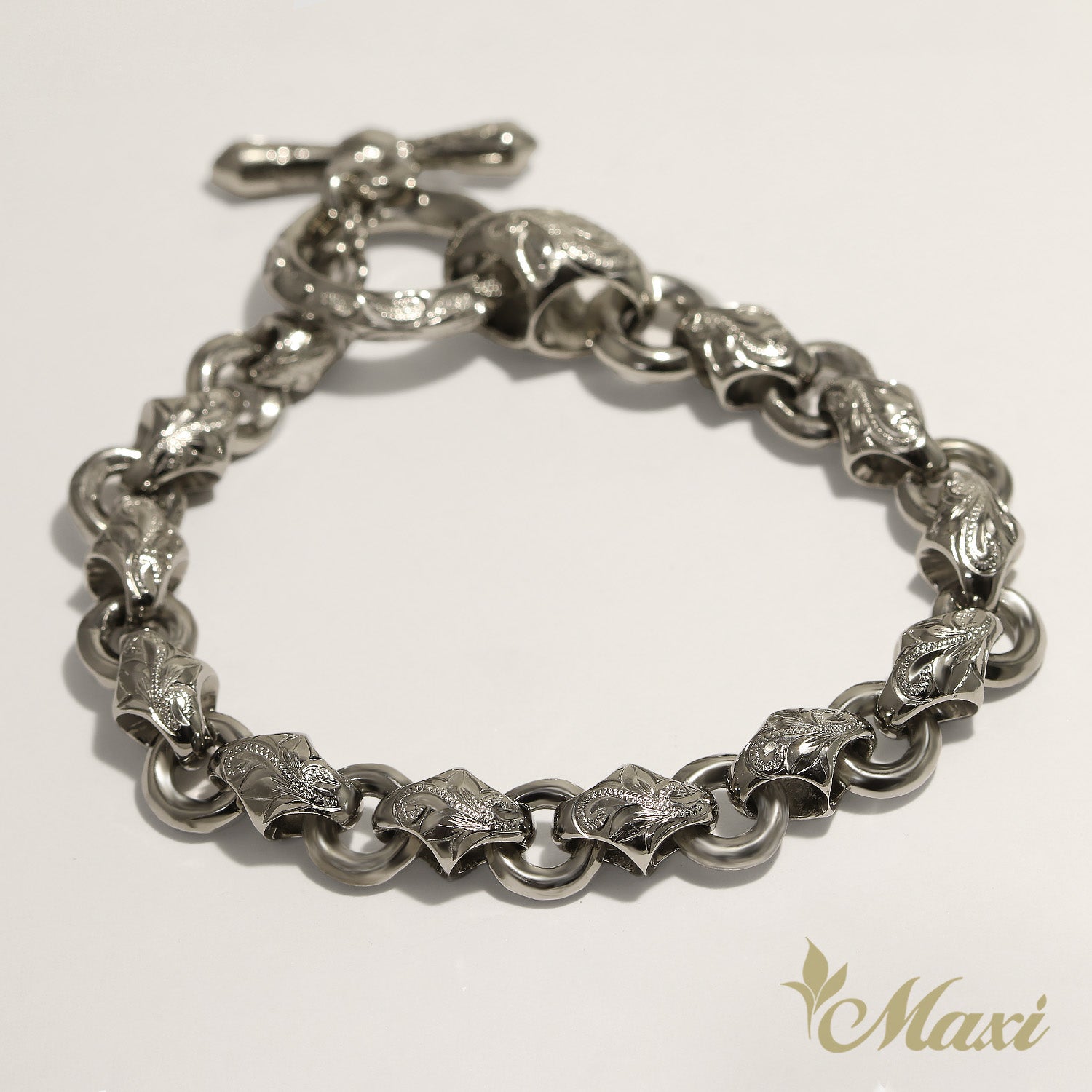 Maile Chain Bracelet [Black Chrome Silver 925]