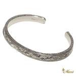 [Black Chrome Silver 925] 6mm Border Bangle Bracelet (B0167)