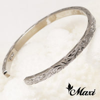 [Black Chrome Silver 925] 4mm Bangle Bracelet [Made to Order] (B0519-4mm)