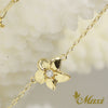 [14K/18K Gold] Hawaiian Plumeria Flower Bracelet/Anklet with Diamond-Large (B0557-Large)