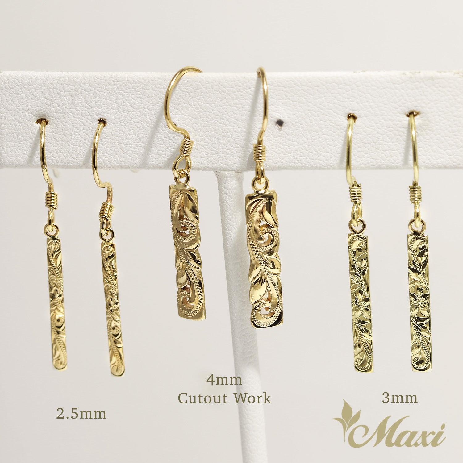 Bar Pierced Earring_Medium_3mm [14K/18K Gold]