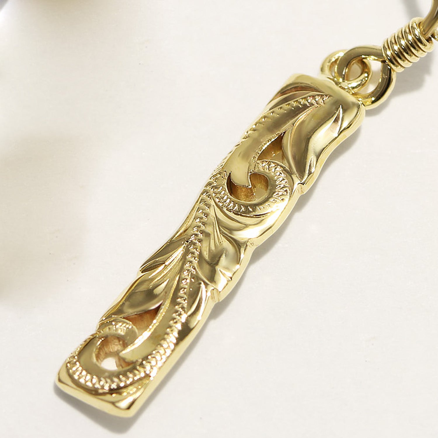 Bar Pierced Earring with Cutout Work_4.5mm [14K/18K Gold]