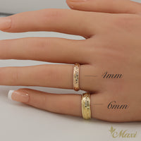 6mm Coin Edge Hawaiian Ring [14K/18K Gold/Platinum]