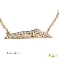 Diamond Head Necklace Small with round diamond 14K rose gold