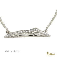 Diamond Head Necklace Small with round diamond 14K white gold