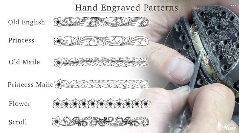 Hawaiian Jewelry Hand Engraved Patterns New