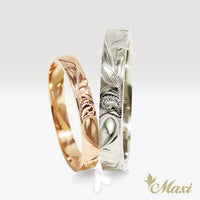 3mm & 4mm Heart_Hawaiian Couple Rings [14K/18K Gold/Platinum]