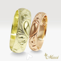 4mm & 6mm Heart_Hawaiian Couple Rings [14K/18K Gold/Platinum]