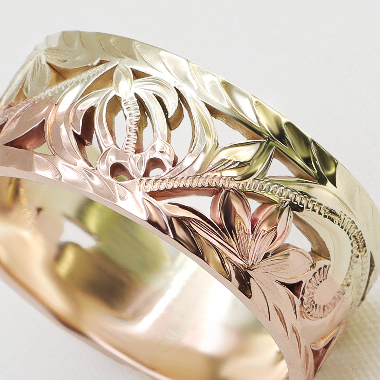 Honu&Naupaka Cut-Work Ring [14K/18K Gold]