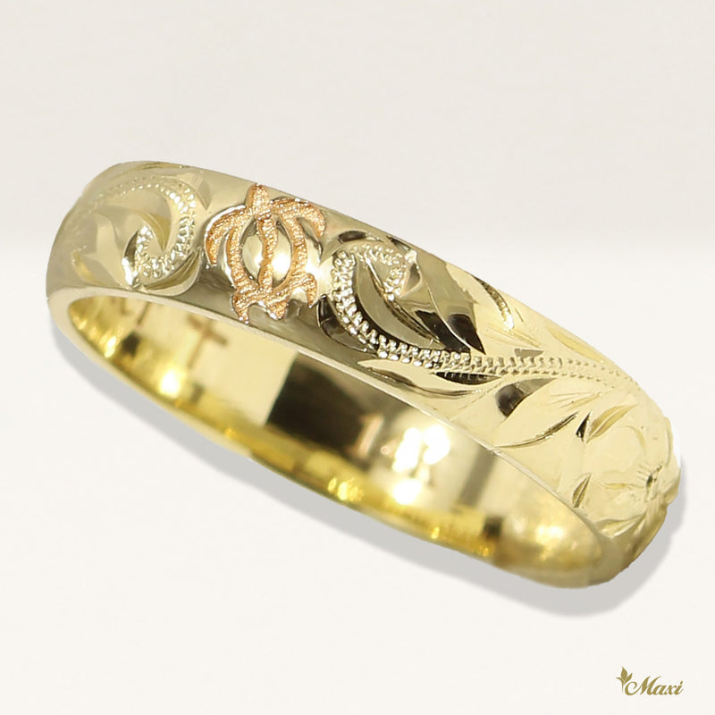 Honu ring 4mm Yellow gold