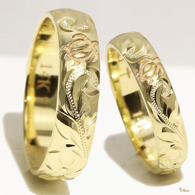 Honu ring set 5mm 4mm pair