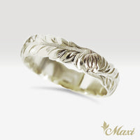 5mm Maile Lei & Honu_Hawaiian Sea Turtle Ring [14K/18K Gold/Platinum]