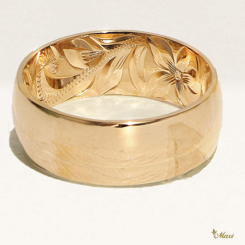 8mm Barrel Inner Engraved Ring [14K/18K Gold/Platinum]