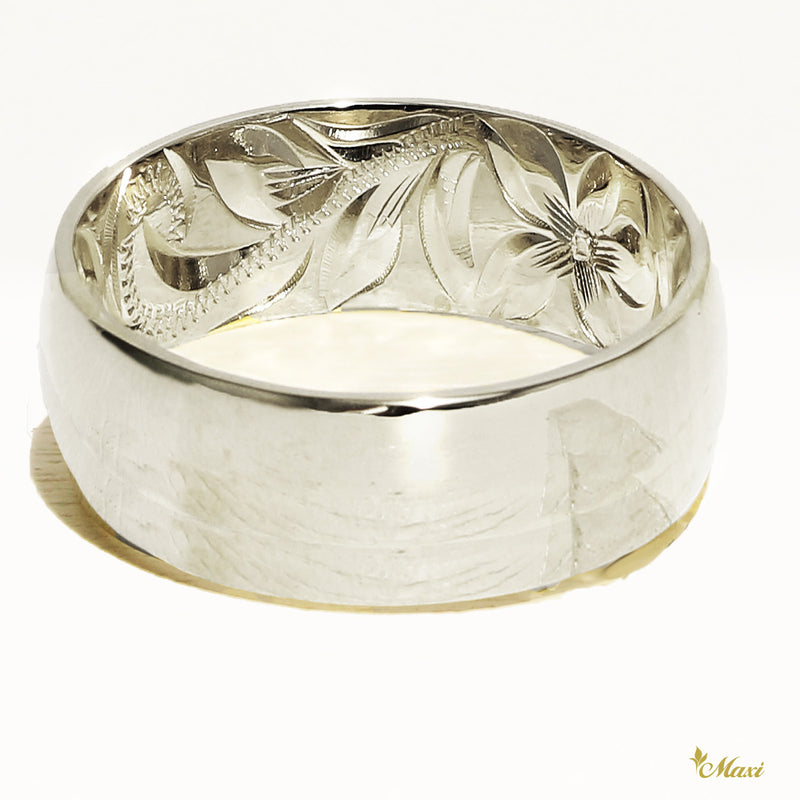 [14K/18K Gold/Platinum] 8mm Barrel Inner Engraved Ring *Made to Order* (R0583_8mm)