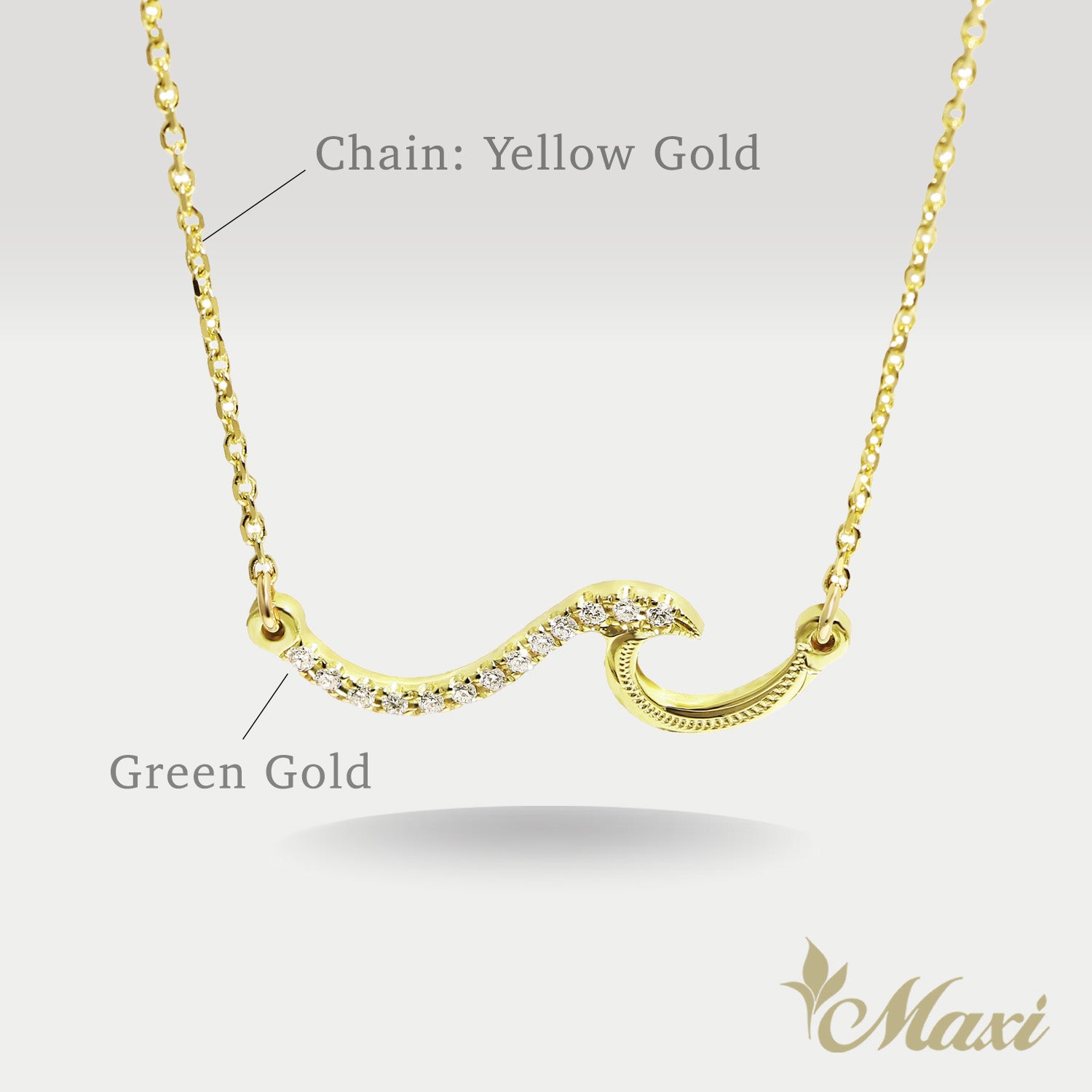 Nalu Wave Diamond Necklace [14K Gold]