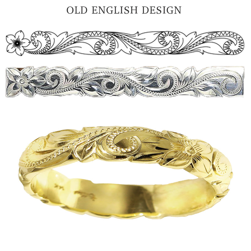 Old English Design 4mm Ring