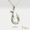 Double Side Engraving Fish Hook Pendant-Small [Silver 925]