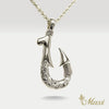 Double Side Engraving Fish Hook Pendant-Small [14K/18K Gold]